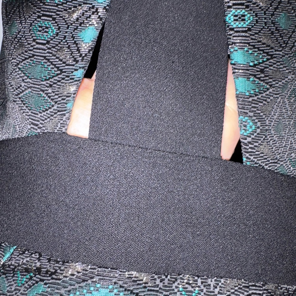 Bcbgeneration Teal And Black Patterned Dress - image 4